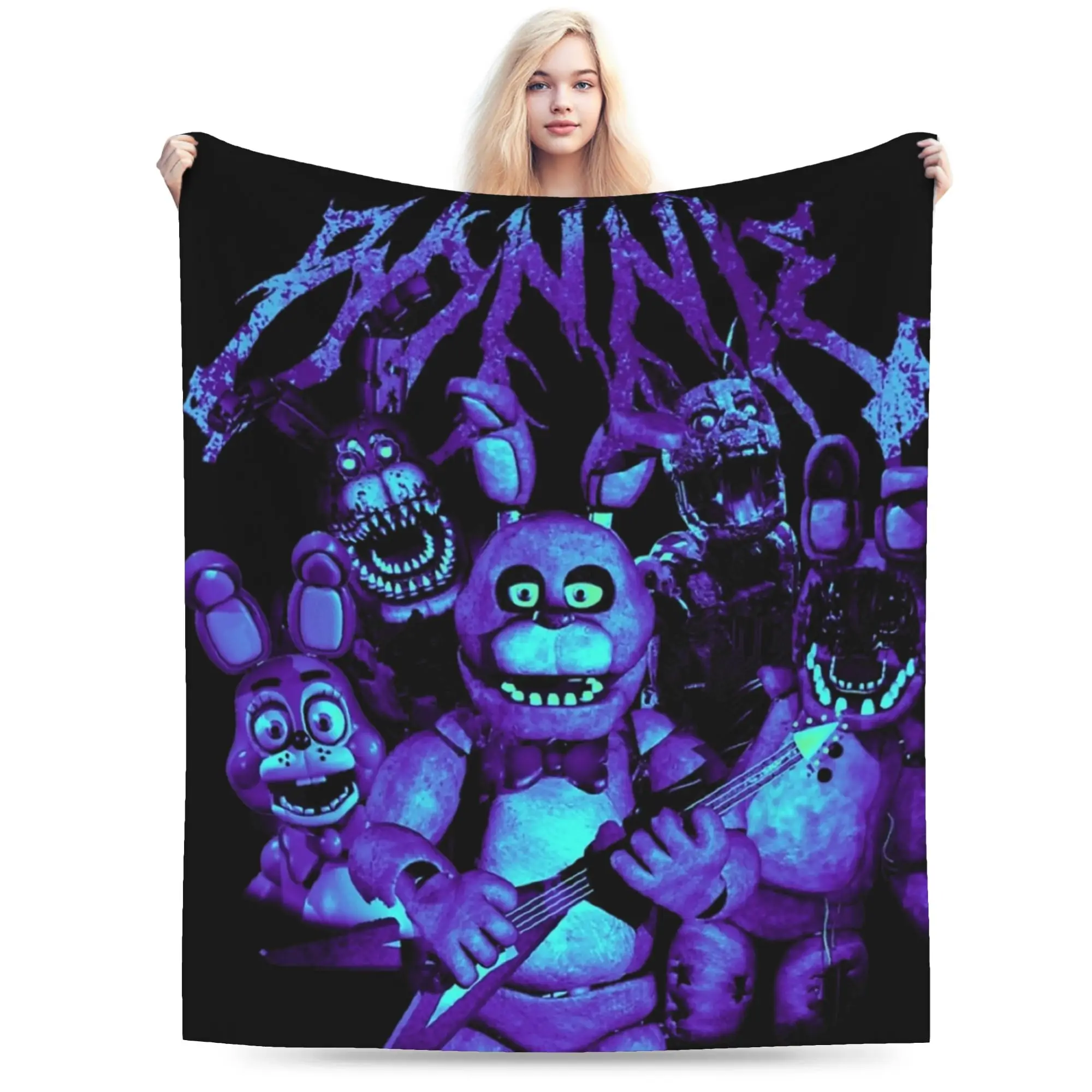 Bonnie metal parodia tee FNAF At Freddys manta ropa de cama súper suave lanza invierno avión viaje sofá silla cama colcha