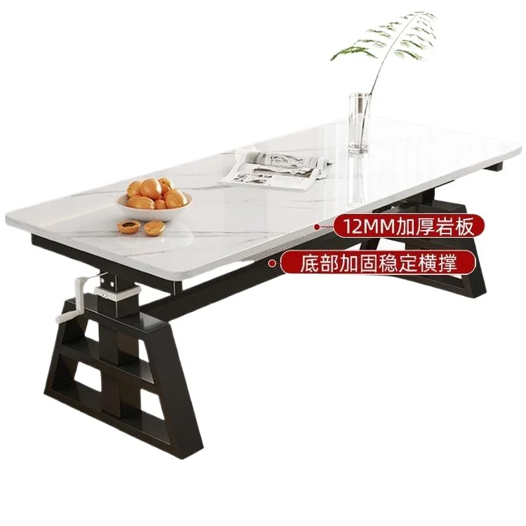 Hand lift coffee table Household solid wood tea table Multifunctional living room Household  Dual-purpose