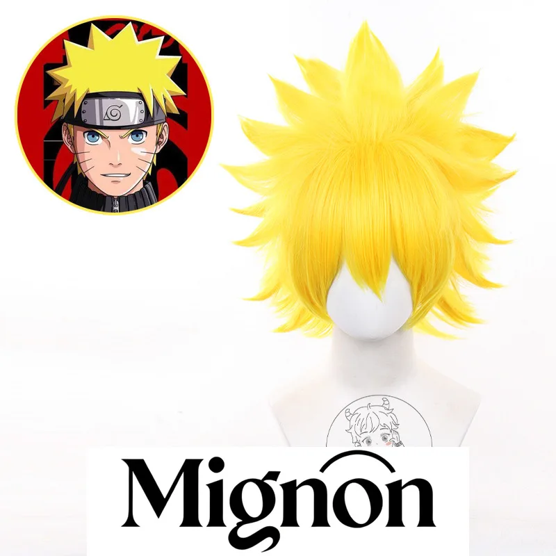 

Mignon Mignon Uzumaki Cosplay Wig Teased Roots Spiky Short Hair Stock Halloween Gift
