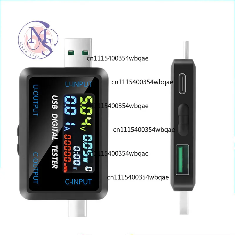 ZOCI-FOR- DC 4.5~36V 0-8A Digital Voltage Current Capacity Tester, Multi Meter with USB Type-C Port