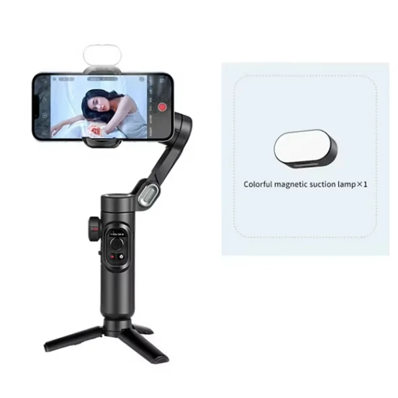 

REPLA-Gimbal Stabilizer Phone Holder 3-Axis With Fill Light Handheld Video Recording Anti-Shake