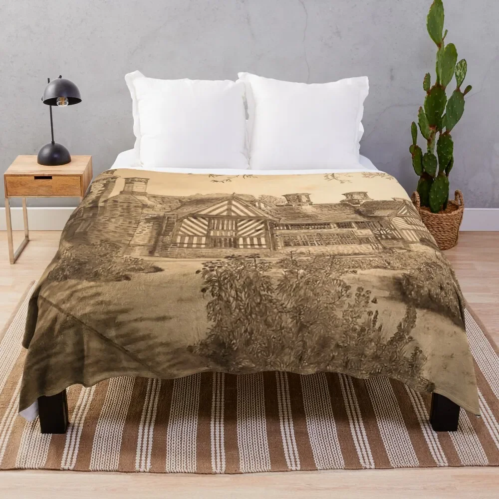 Shibden Hall Drawing Throw Blanket Comforter valentine gift ideas decorative Tourist Blankets