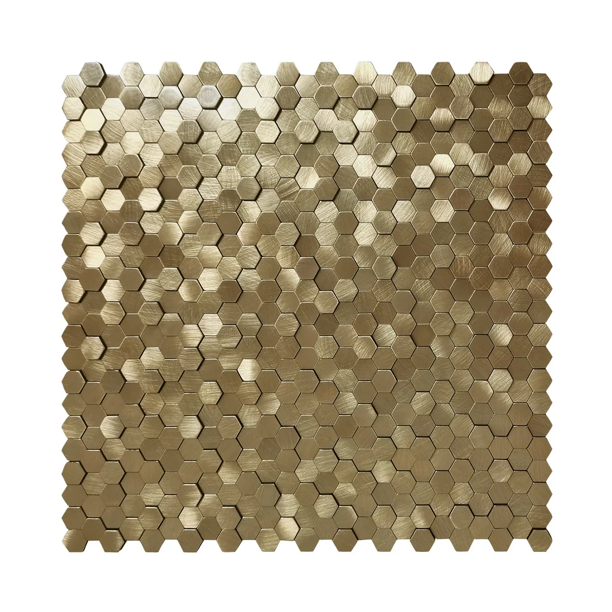 Self-Adhesive 3D Aluminum Hexagon Mosaic Wall Tile, Luxury Stainless Steel Peel & Stick Mosaic Sticker for Bathroom Backsplash