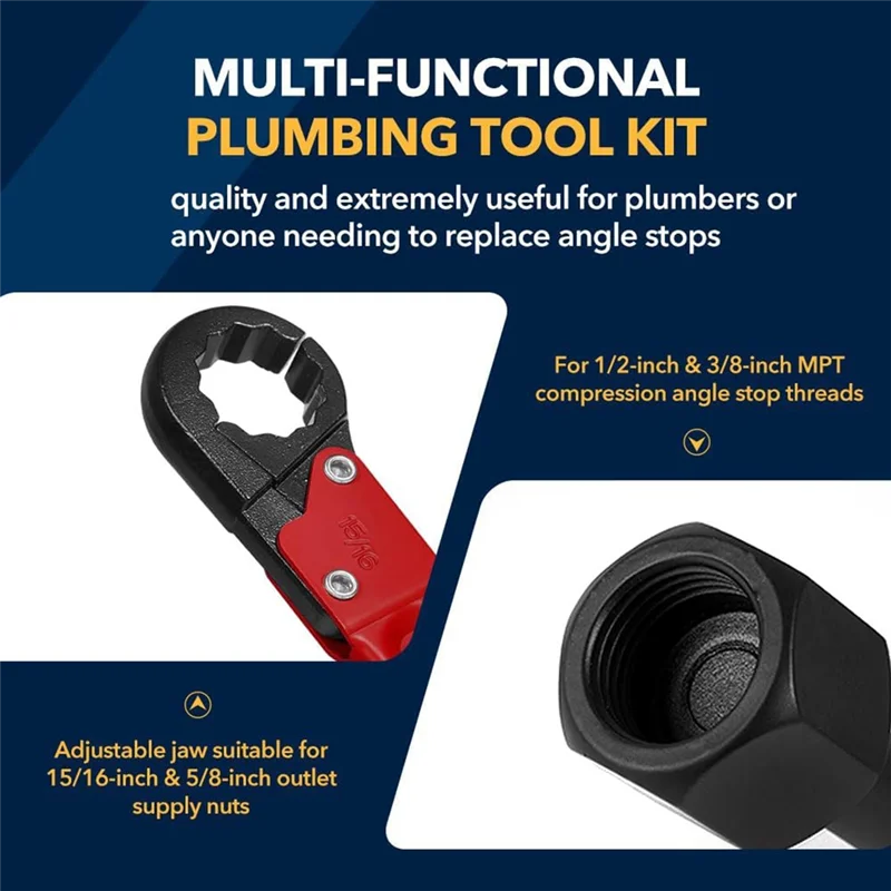

ABUL-Plumbing Tools, Useful Angle Wrench Set, Plumbers Wrench Angle Stop Wrench Set Makes Plumbing Jobs Easier