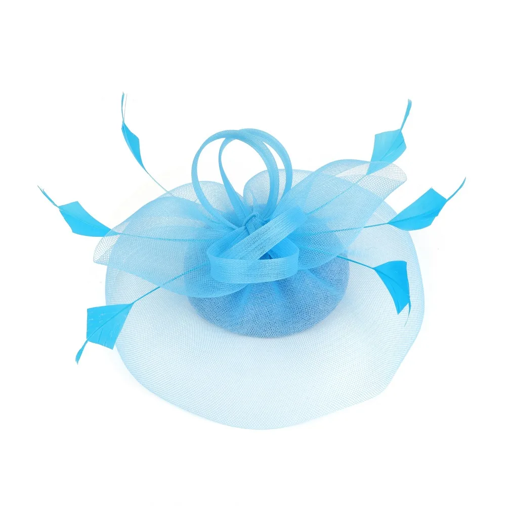 

Vintage Feathers Mesh Fascinator Hat Exquisite Sweet Bride Headband Elegant Hair Hoop Hairbands Lady