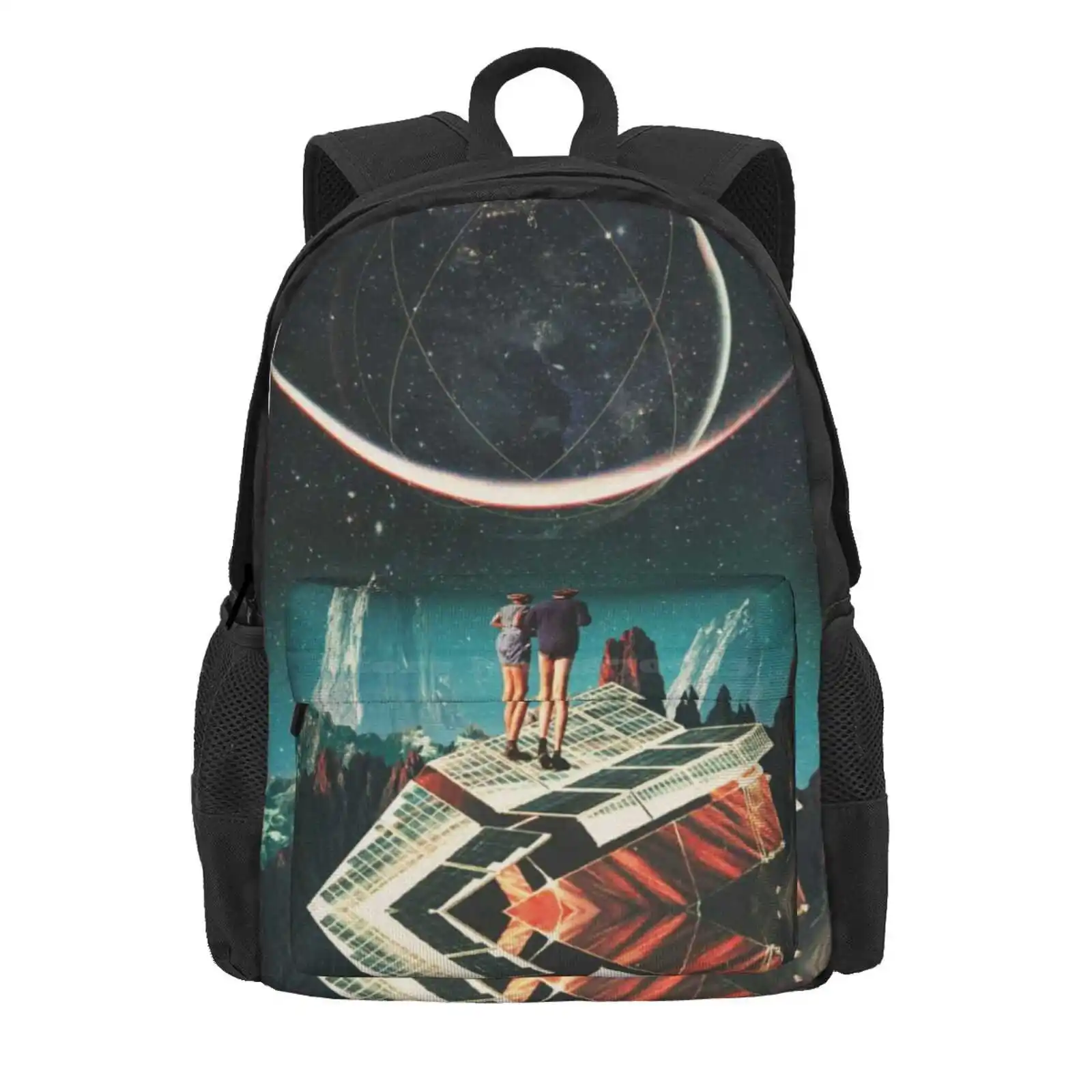 It Will Be A Whole New World Hot Sale Schoolbag Backpack Fashion Bags Frank Moth Vintage Digital Collage Universe Scifi