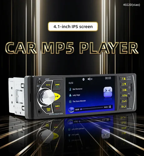 Imagen 2 del producto BQCC Reproductor MP5 universal para automóvil de 4,1 pulgadas Reproductor de audio y vídeo portátil de bajo consumo de energía con entrada USB/SD