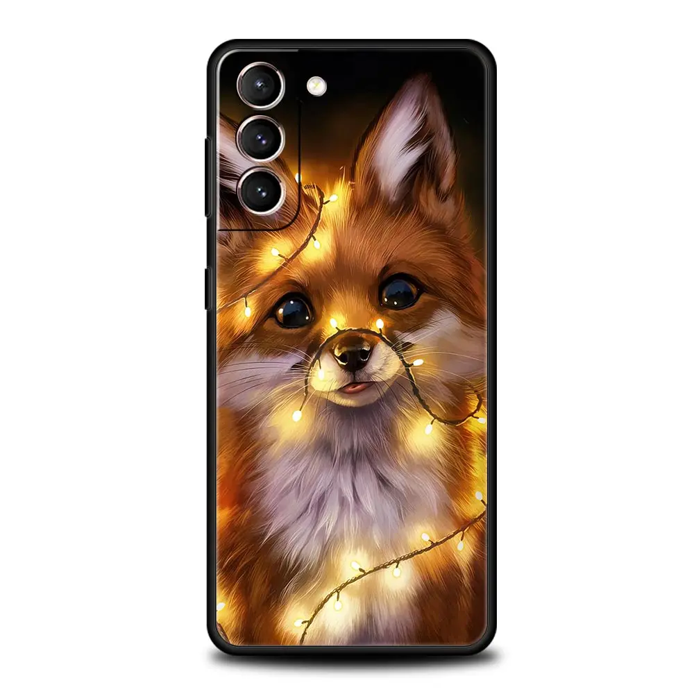 Cute Cartoon Animal Fox Case For Samsung Galaxy S22 S21 S20 Ultra FE 5G Plus S24 S10 Plus S23 S10E Silicone Phone Cover