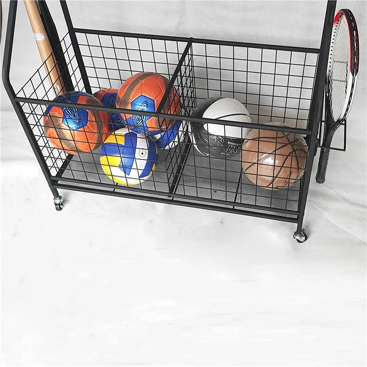 ที่เก็บอุปกรณ์กีฬาแบบถอดได้สำหรับโรงรถ ที่เก็บลูกบอล ชั้นวางบาสเก็ตบอลสำหรับลูกบอล