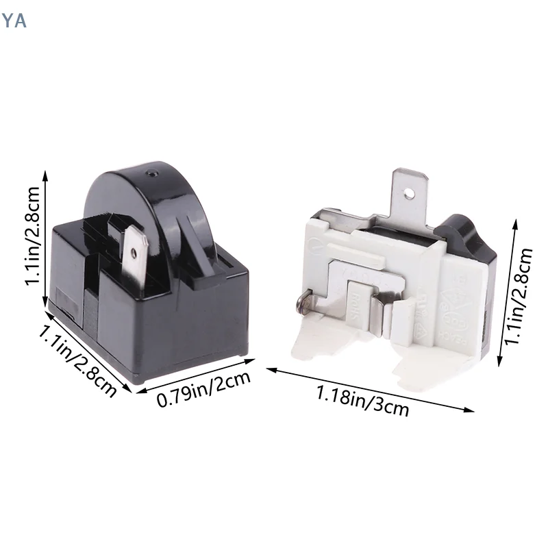 【YA】Relé de arranque PTC para compresor de refrigerador, protector de sobrecarga para refrigerador, 1/2 pin, 15 ohmios, 1/6H, protector de repuesto
