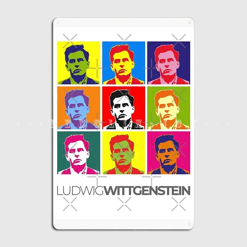 Póster Pop-Art de Ludwig Wittgenstein, cartel de retrato, placa de Metal, Club, fiesta, Pub, garaje, placas Retro, cartel de estaño