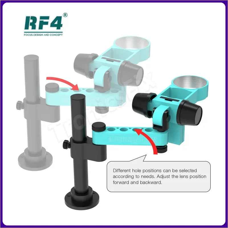 

RF4 RF-FO19 Microscope Folding Swing Arm Bracket Hole Position Screwdriver 360 ° Rotate Front Back Rolling Placement Operation