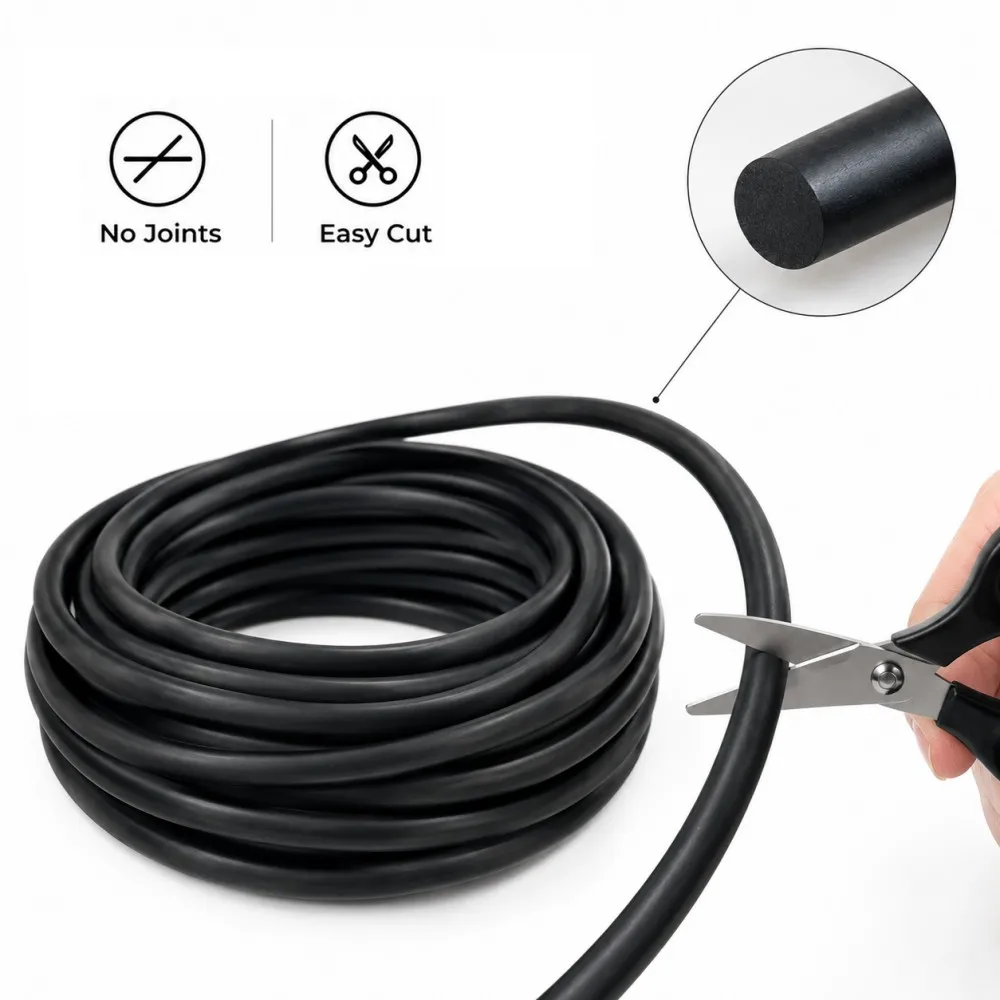 1Metre Black Natural Latex Rubber Solid Elastic Rope Dia 6mm for Slingshots Hunting DIY Shooting Round High Elastic Latex Strip