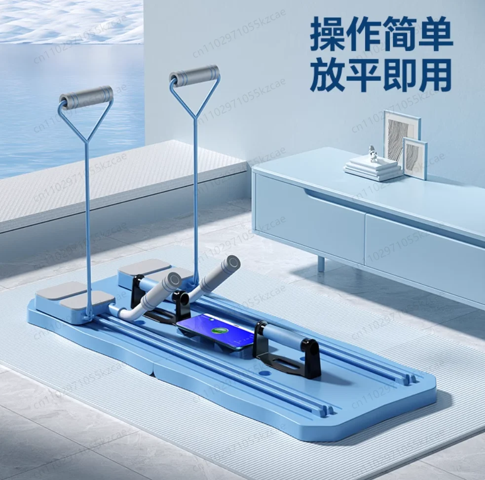 Abdominal Exercise Board Fitness Board with Mat Pilates Reformer Set Automatic Rebound Multifunctional for Men Women home Gym