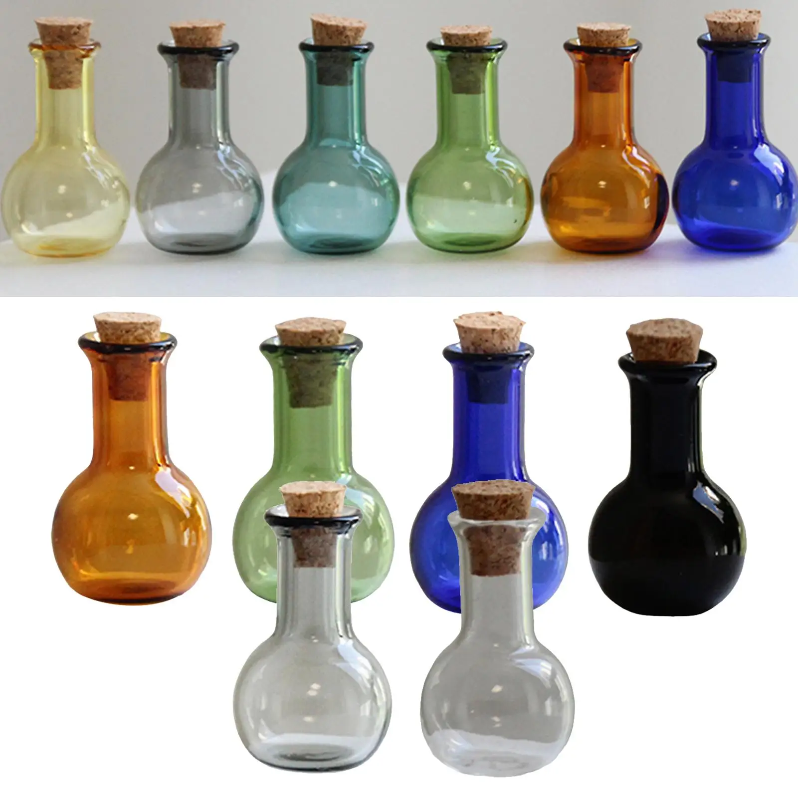 6ks mini sklo lahve s korek drift láhev wishing láhev roztomilá prázdný mini wishing lahve DIY dekorace řemesel přívěsky