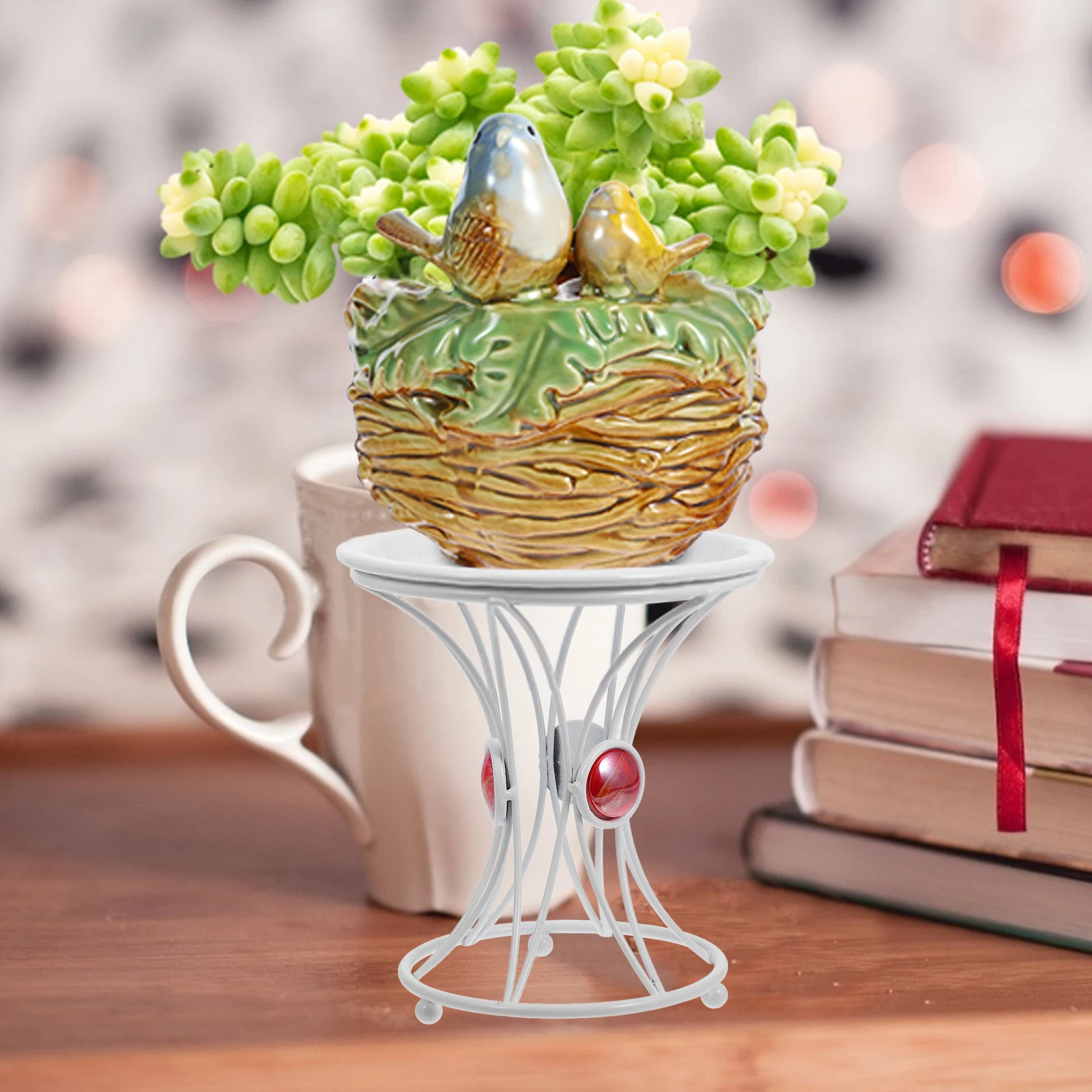 

Modern Style Decorative Ball Base Garden Metal Plant Stand Durable Iron Flower Pot Rack Outdoor Landscape Ornament Balcony Home