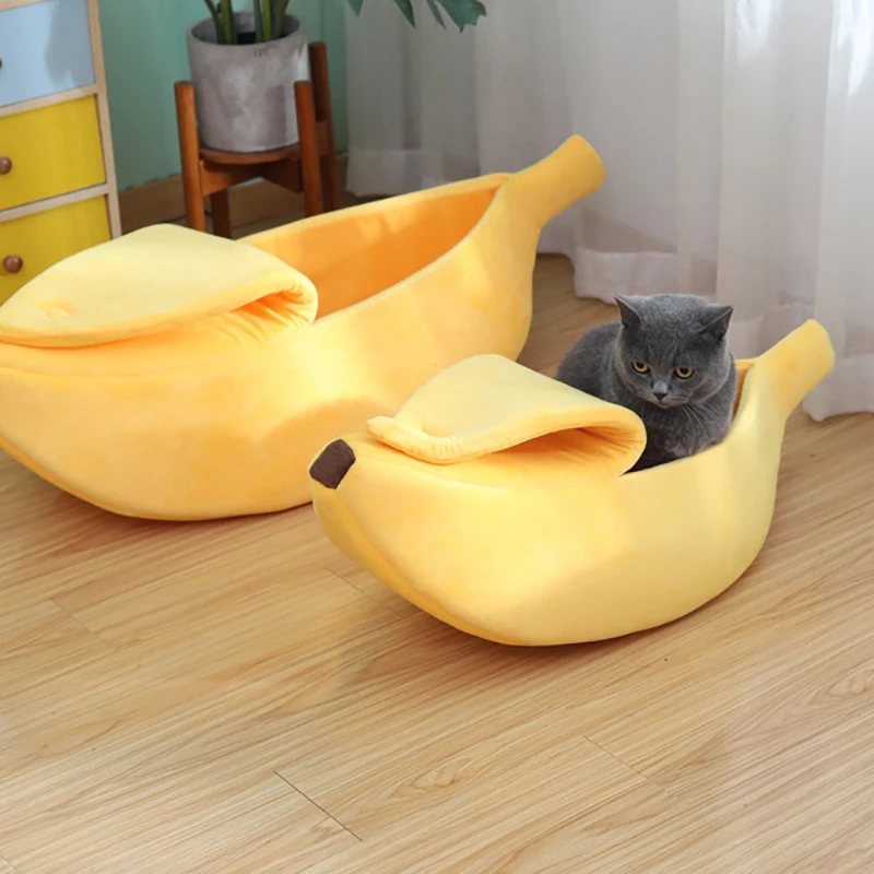 Originality Banana Cat Bed House Funny Cute Cozy Pet Cat Nest Warm Comfort Soft Washable Pet Supplies