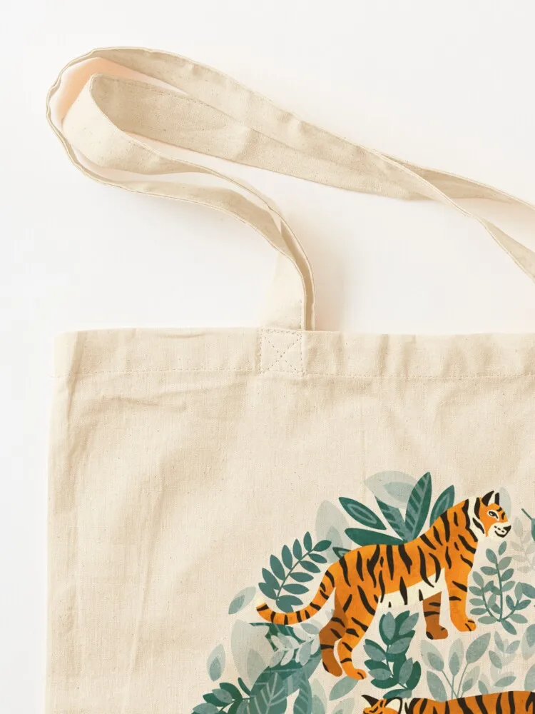 Bengal Tiger Teal Jungle Tote Bag canvas bags Women's bag Canvas bag foldable reusable