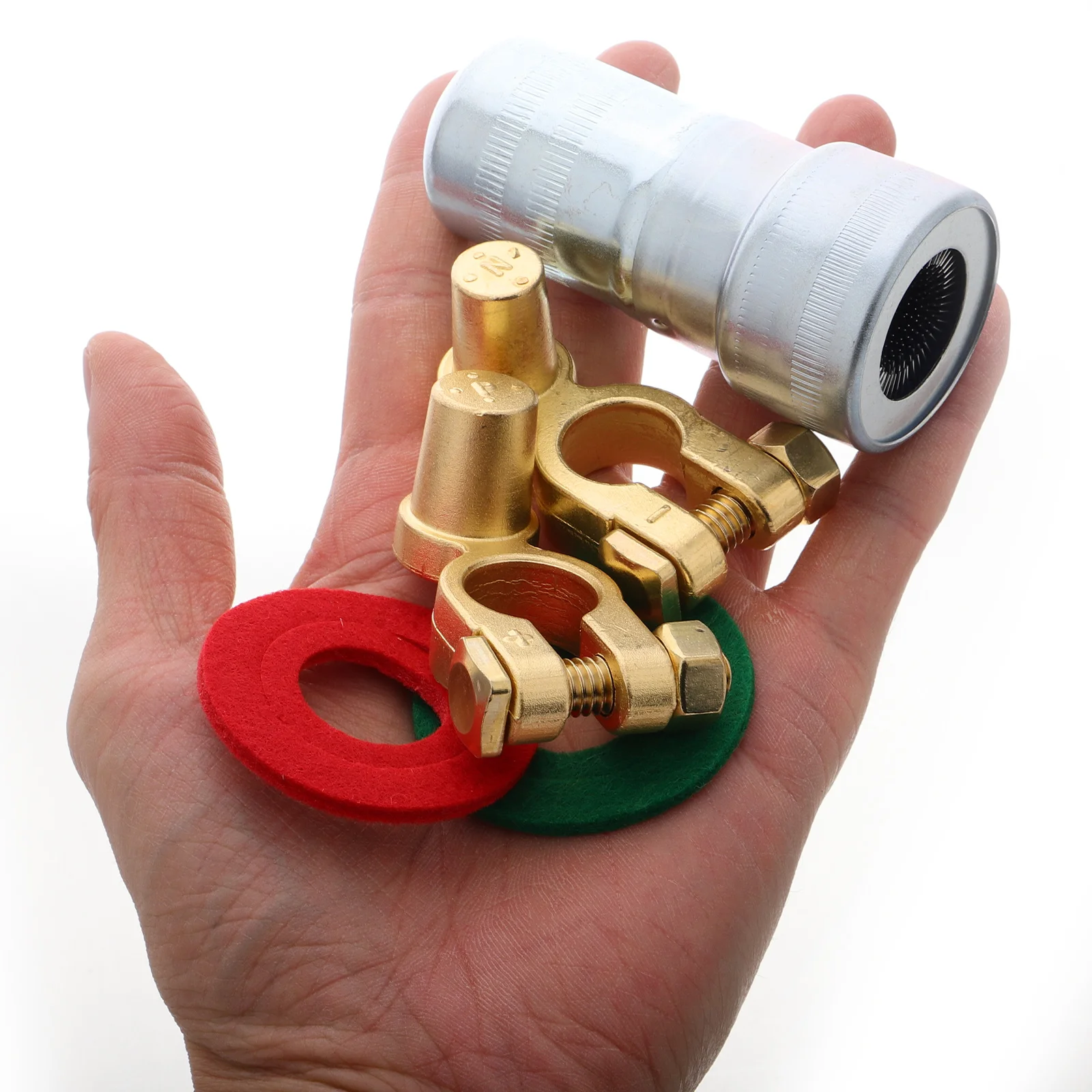 

Terminal Connector Brass Round Copper Car Negative Positive Top Post Terminals Automotive Adapter Connectors Truck