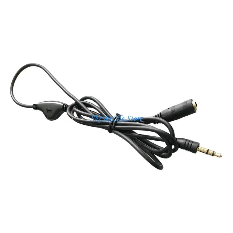 E65E Short 10inch 3.5mm Sound Extension Line with Metal Conductors Stereophonic Sound Extension Cable Plastic Texture