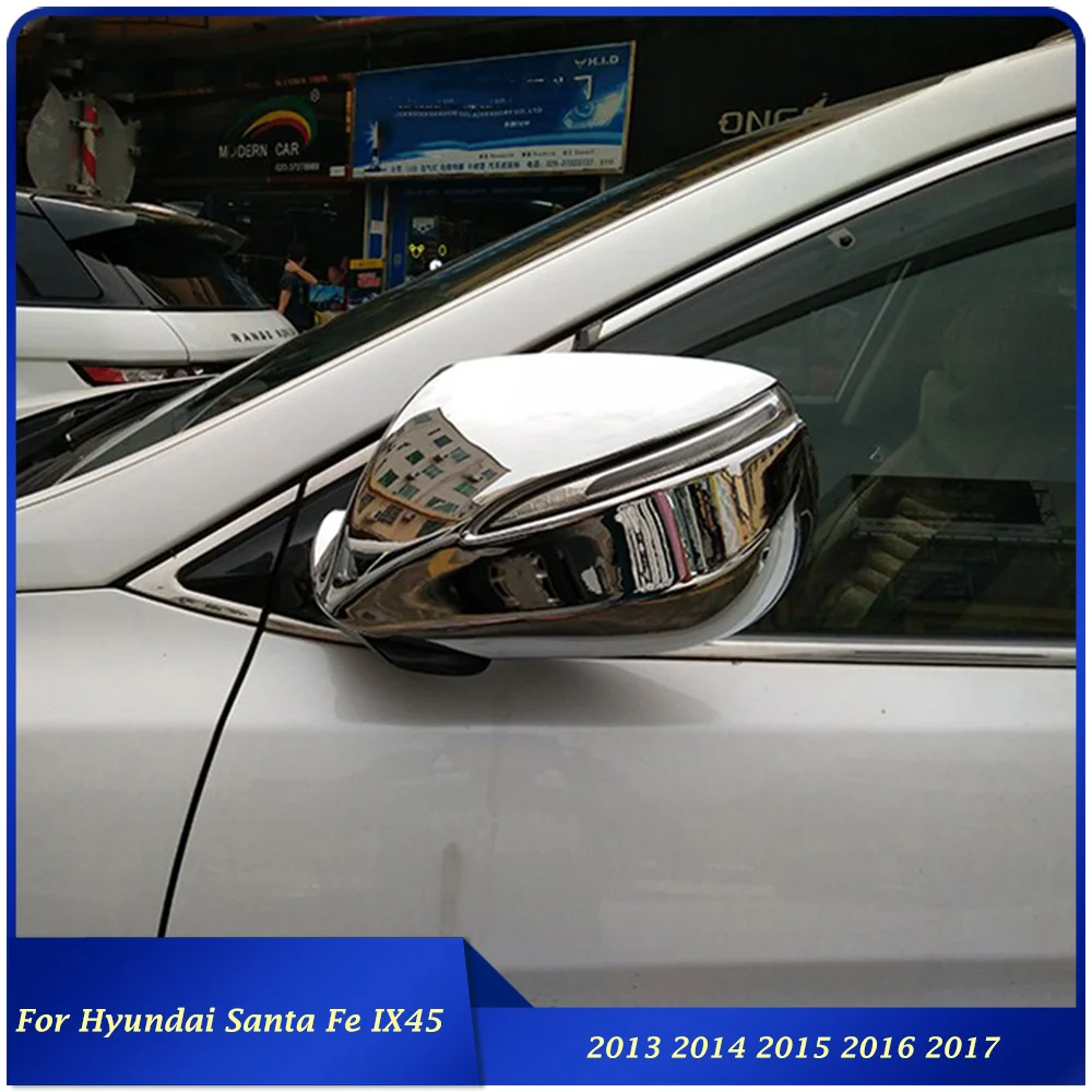 

Для Hyundai Santa Fe IX45 ABS хромированный внешний автомобильный зеркало заднего вида декоративный чехол рамка наклейка 2013 2014 2015 2016 2017