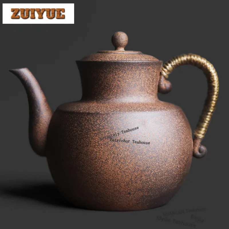 800ml Old Rock Clay Handmade Teapot Boutique Tea Infuser Pot Tea Maker Kettle With Filter Cha Teaware Accessories Collections
