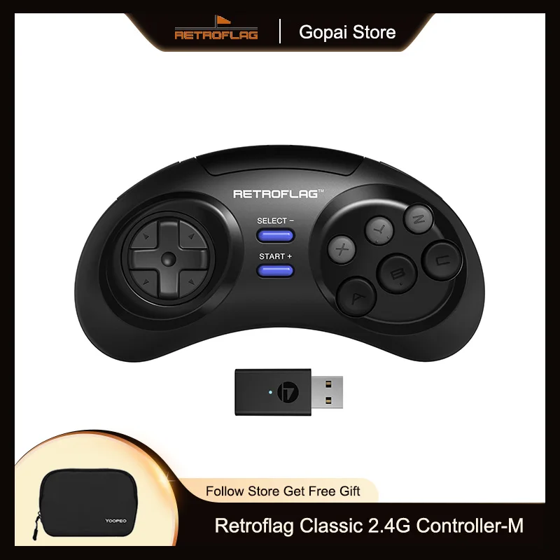 

RETROFLAG Classic Wireless 2.4G Gamepad Controller For Nintendo Switch / Windows / MD mini / MD mini 2 Game Control Raspberry Pi