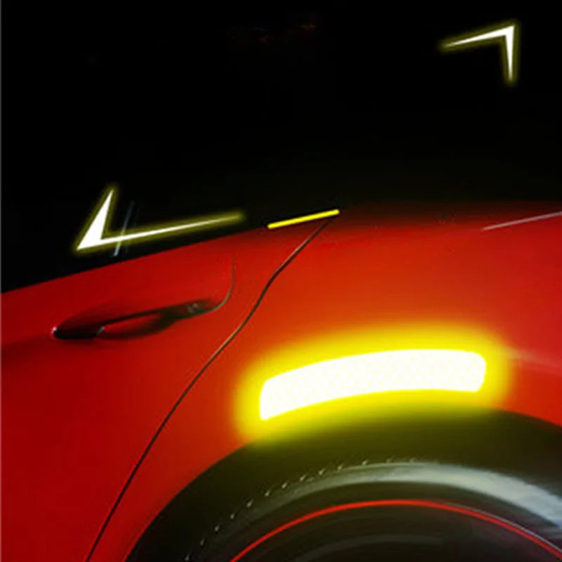 10 pz/set Adesivi Riflettenti Nastri Riflettori di Avvertimento Impermeabili Ad Alta Visibilità Strisce Riflettenti di Sicurezza Autoadesive Per La Bicicletta