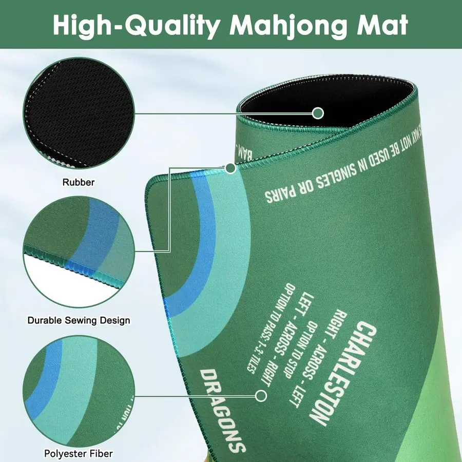 Tappetino Mahjong con borsa portatile Bespugliatore automatico di carte 2in1 e rivenditore con 360 omnidirezionale