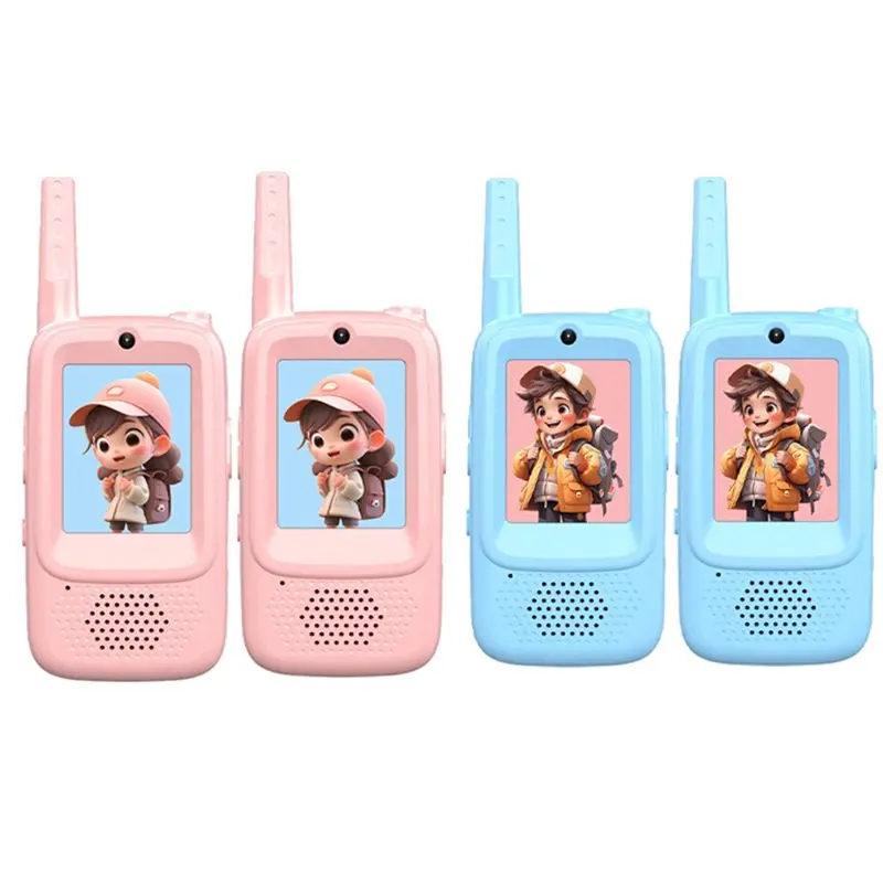 

【PRICE-DROP!】Support Voice Changing 2 Inch Screen Video Intercom For Kids Gift Cartoon Style Front Rear Dual Camera Microphones