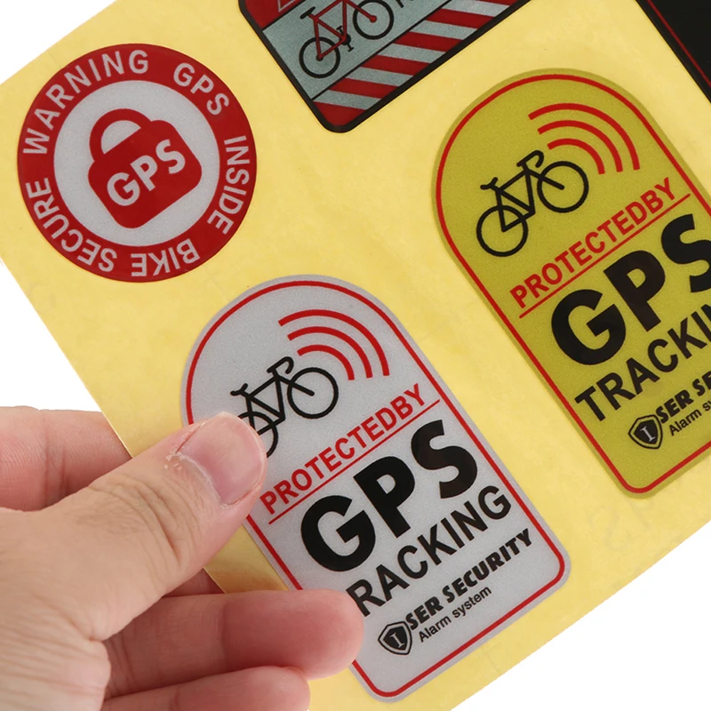 Pegatinas de alarma de seguimiento GPS, pegatinas reflectantes de advertencia para bicicleta, pegatinas antirrobo para Scooters de motocicleta