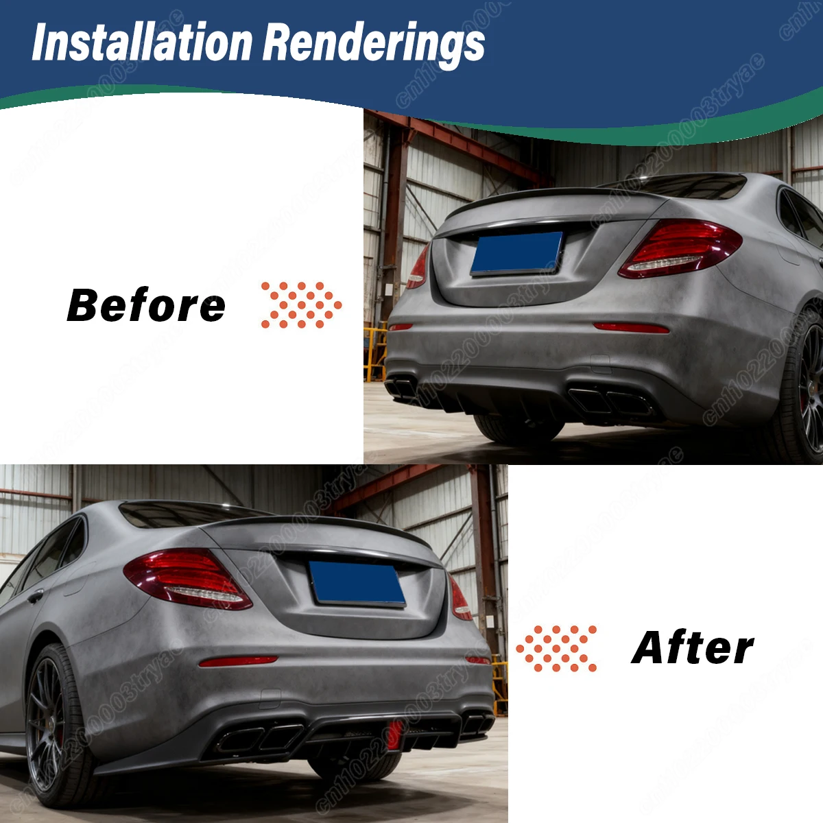For Mercedes Benz E Class W213 AMG E63 2016 2017 2018 2019 2020 Car Rear Bumper Brabus Style Diffuser Lip Splitter Body Kit
