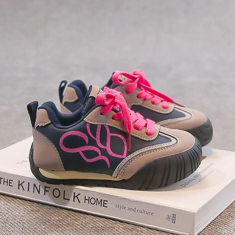 

New Fashion 2025 Children Casual Sneakers for Girls Spring Korean Style Soft Anti-slippery Versatile Chic Sweet Bowtie Shoes
