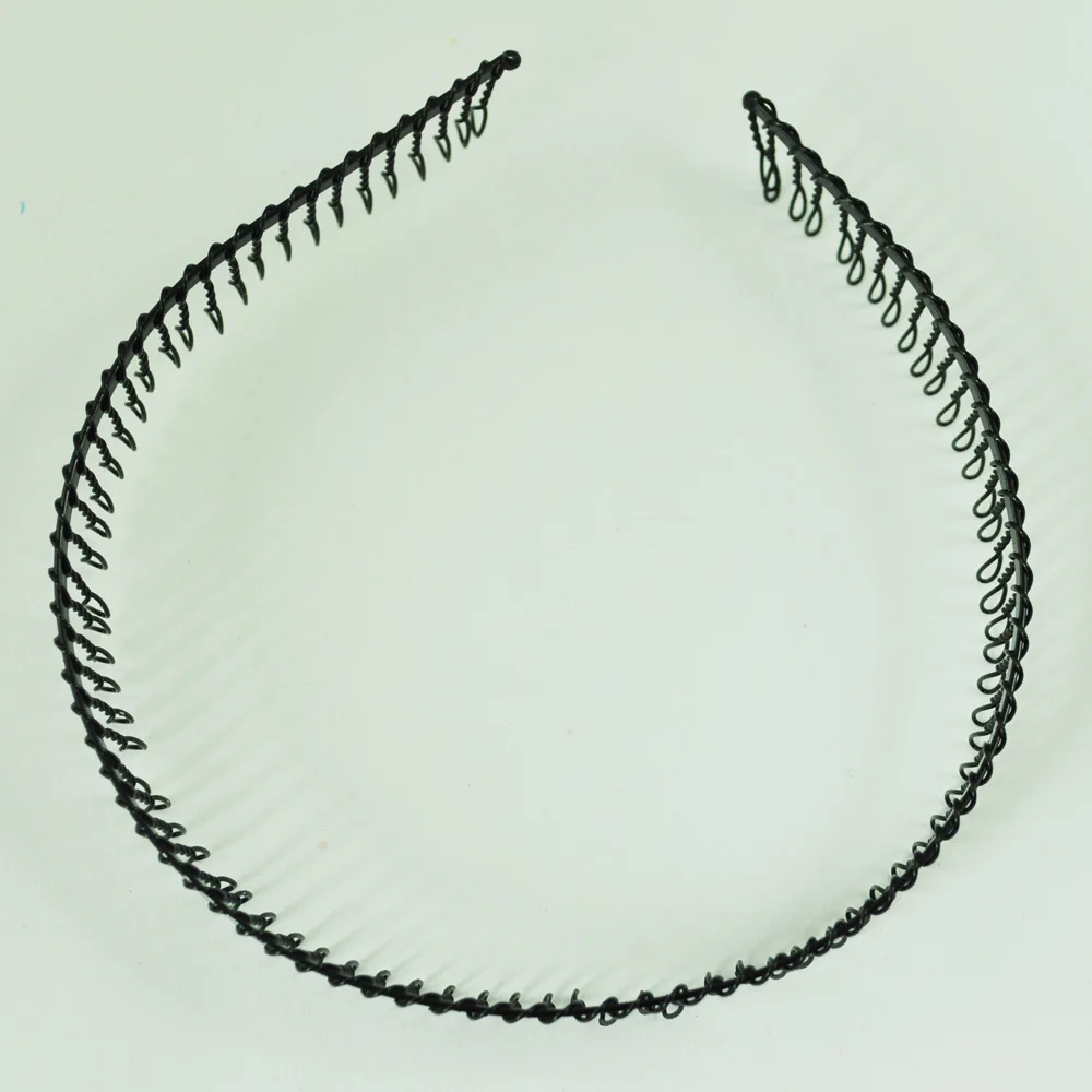 SODIAL(R) Metal Teeth Comb Hairband Hair Hoop Headband Black For Woman