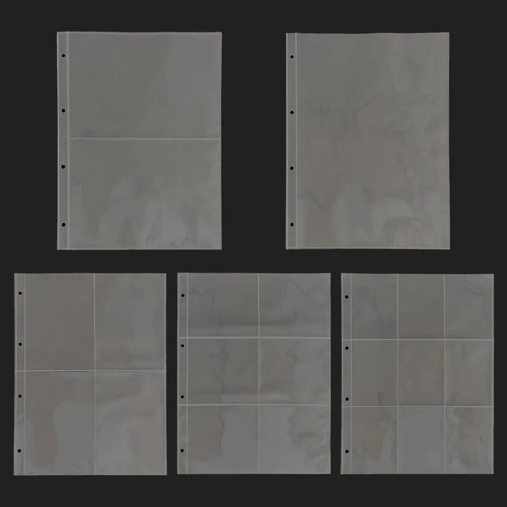 A4 Clear 10 Pcs Photo Album Refill Pages File Protector 4/11 Holes 6×4 8×10 4/11 Ring Binder Photocards Postcard Card Notebook