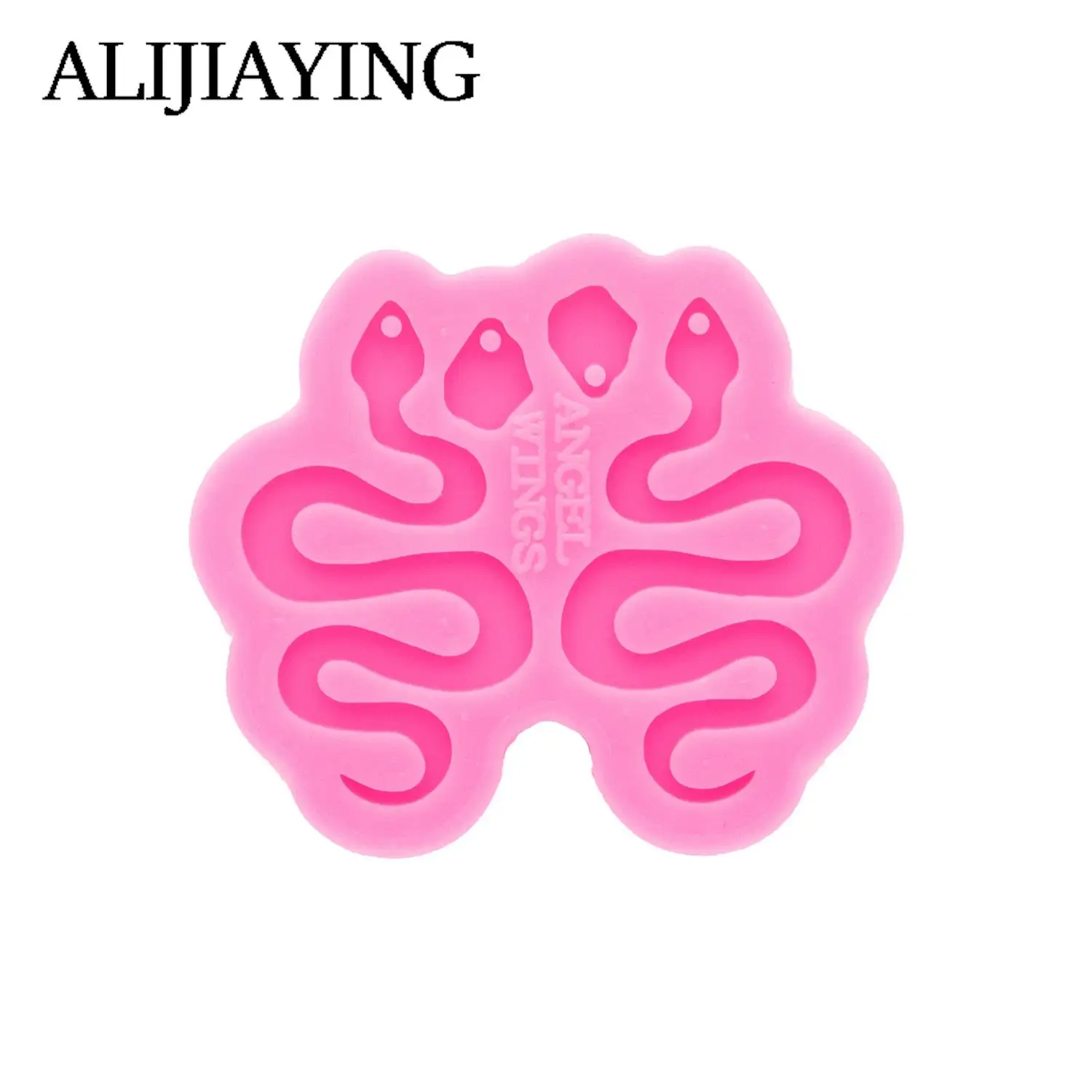 DY0717 Glossy Snake Earrings Silicone Mold Resin Pendant Mould for Epoxy Jewelry Making DIY Crafts