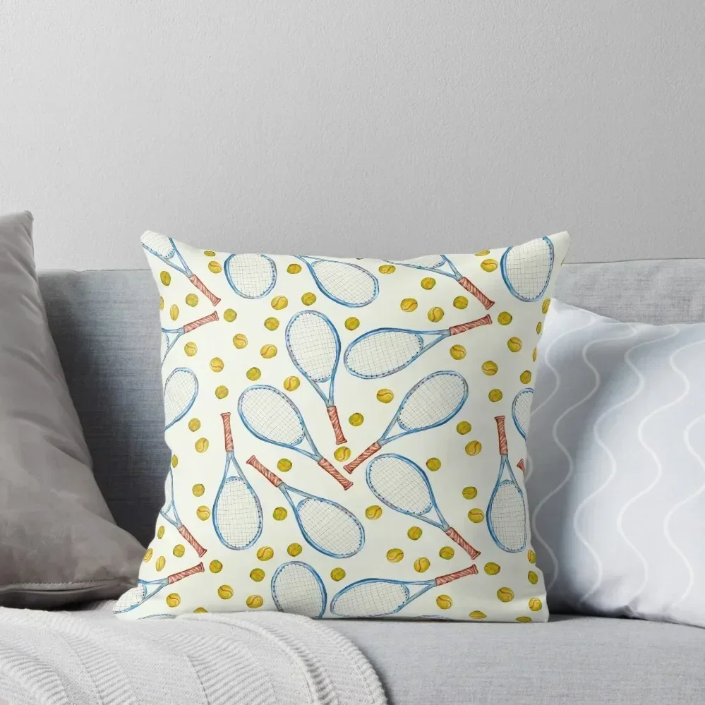 

pattern with tennis rackets with tennis balls Throw Pillow anime girl christmas supplies Cushion Covers For Living Room pillow
