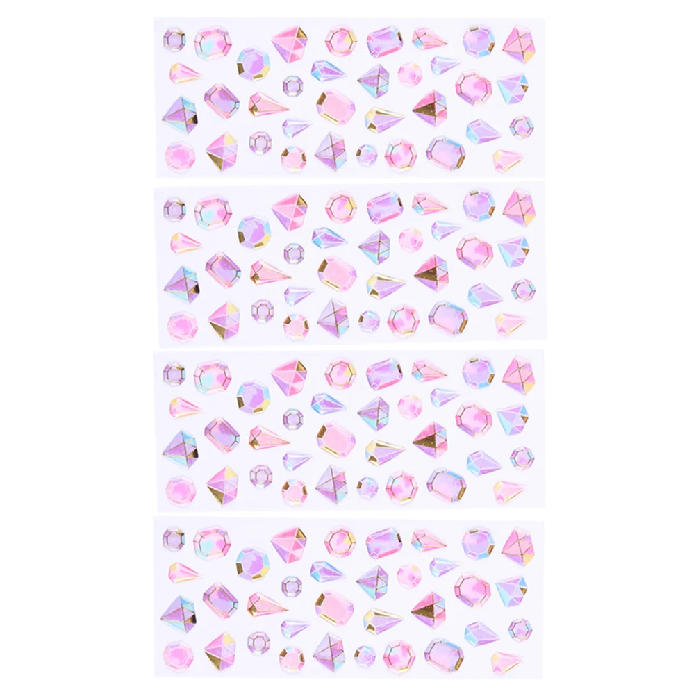 

4pcs Diamond Sticker Shiny Crystal For Scrapbook Diy Photo Album Decor Journal Stationery Craft School Reward Stickers