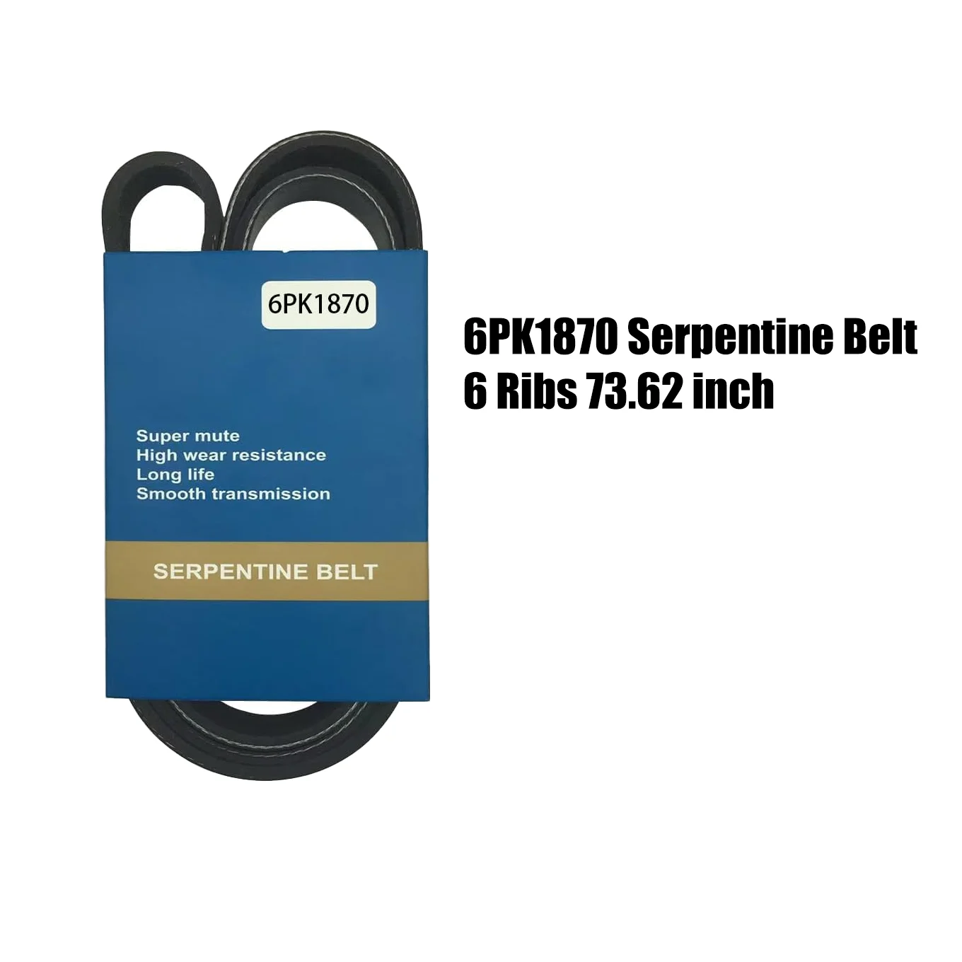 

6PK1870 Serpentine Belt 6 Ribs 73.62 inch for X1 2010-2014 X3 2005-2011 1 Series 2004-2011 3 Series 2000-2012 Grandis 2004-2010