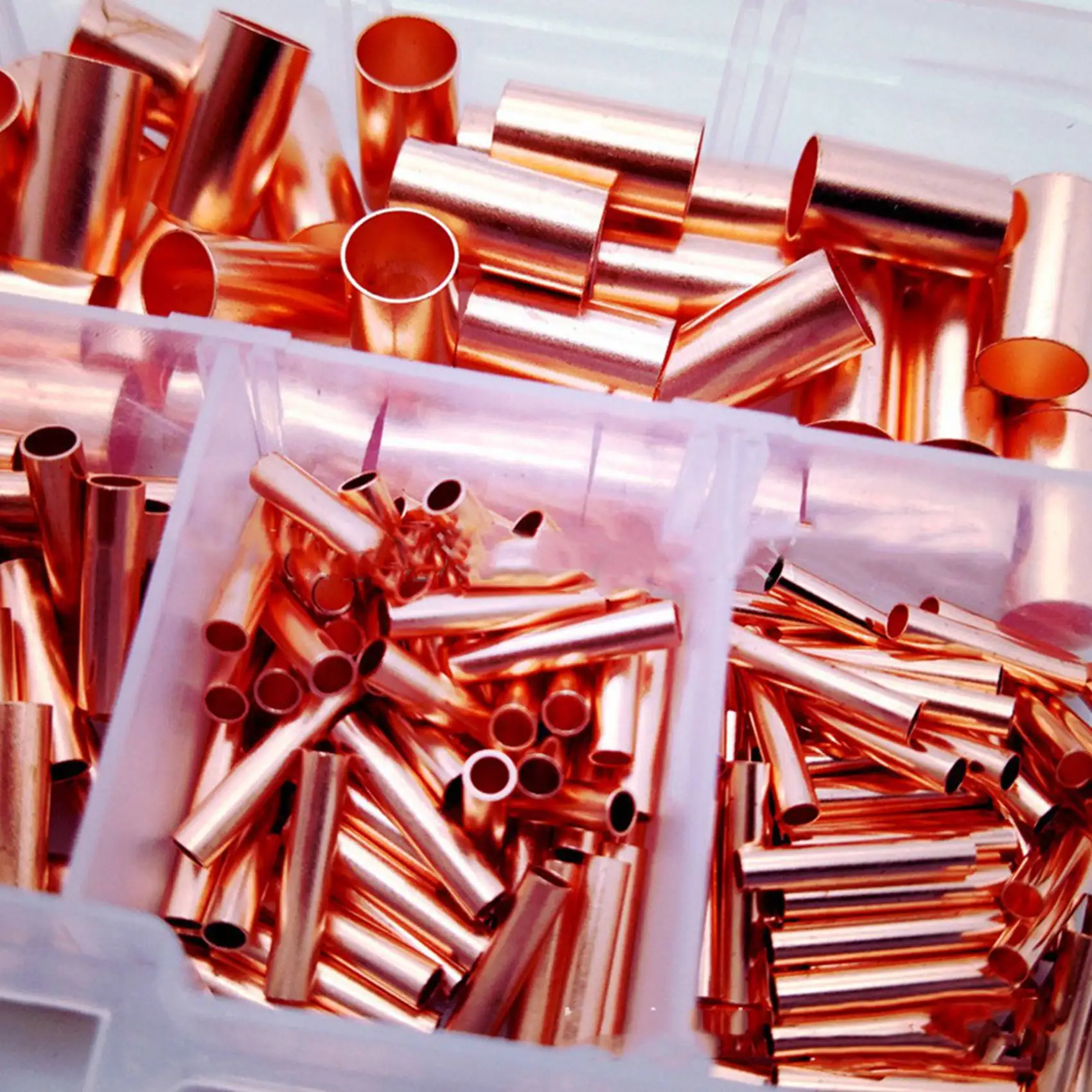 AT05-500Pcs GT Copper Connecting Pipe Wire Joint Small Copper Tube Terminal Cable Lug Bootlace Ferrule Kit