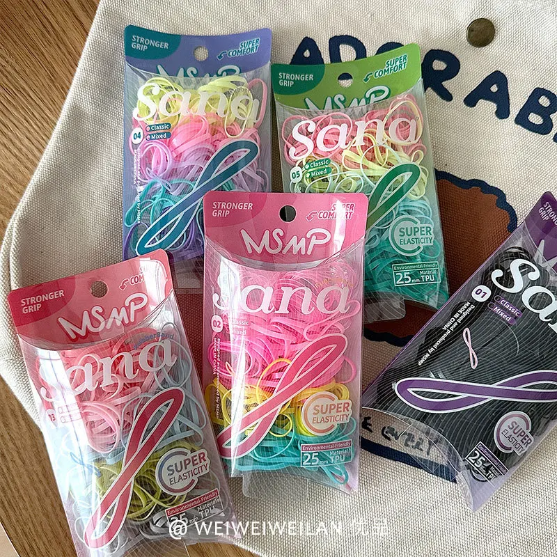 العصابات الشعر الملونة 150 قطعة بولي TPU مطاطا عدم الانزلاق الطفل العلاقات الشعر خالية من التشابك السائبة هدية مجموعة العصابات الشعر المرنة