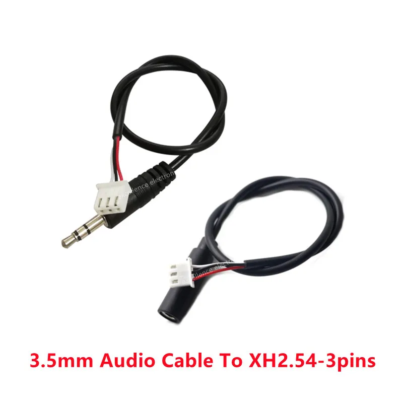 1szt 30cm Jack 3.5mm AUX Audio Cable To XH2.54 3p Terminal Male To Male Female 3 Core Stereo Audio Cable Amplifier Extended Line