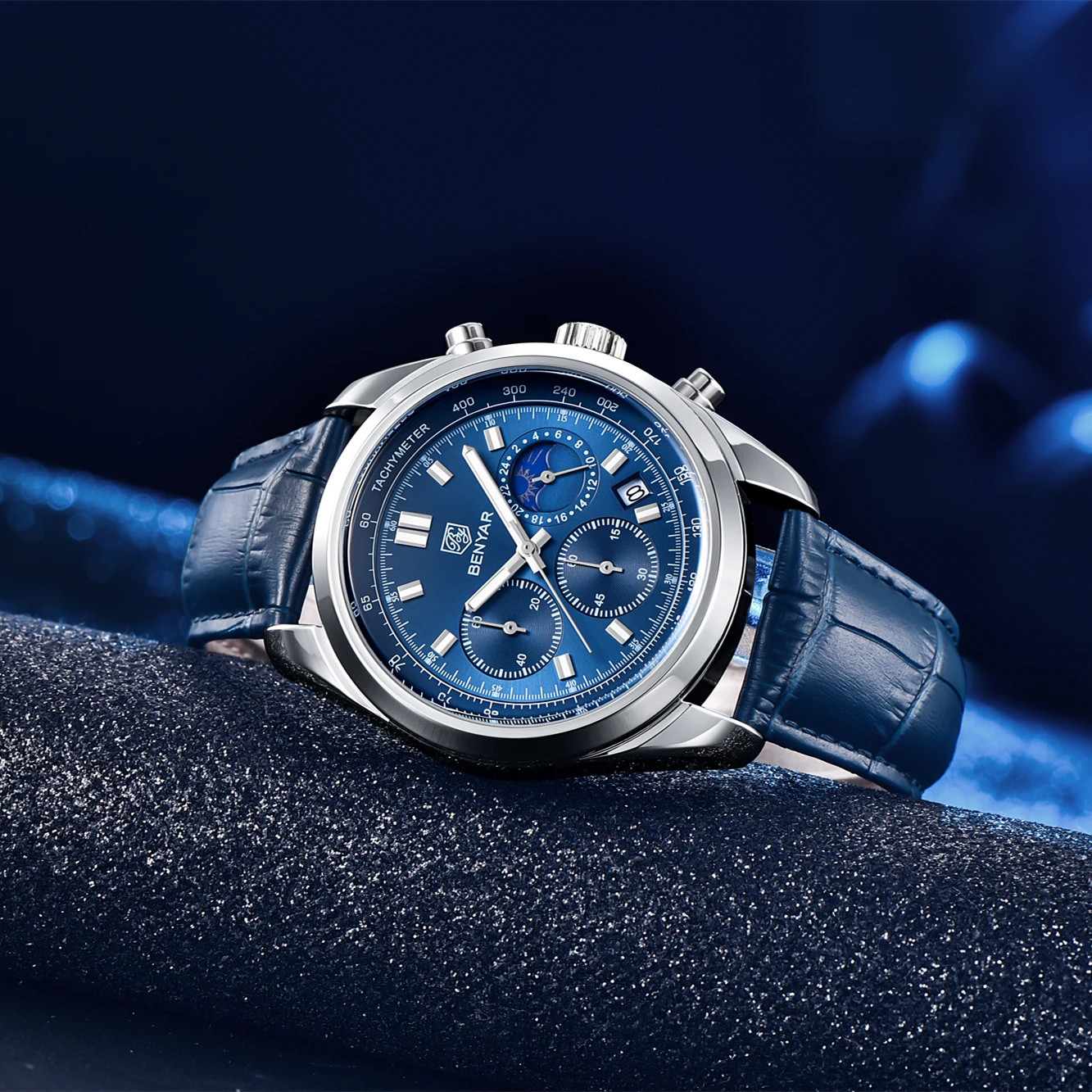 BENYAR جديد ساعة رجالية 30ATM مقاوم للماء الفولاذ المقاوم للصدأ كوارتز ساعات المعصم الفاخرة الجلود العسكرية ساعة كرونوغراف reloj hombre #2