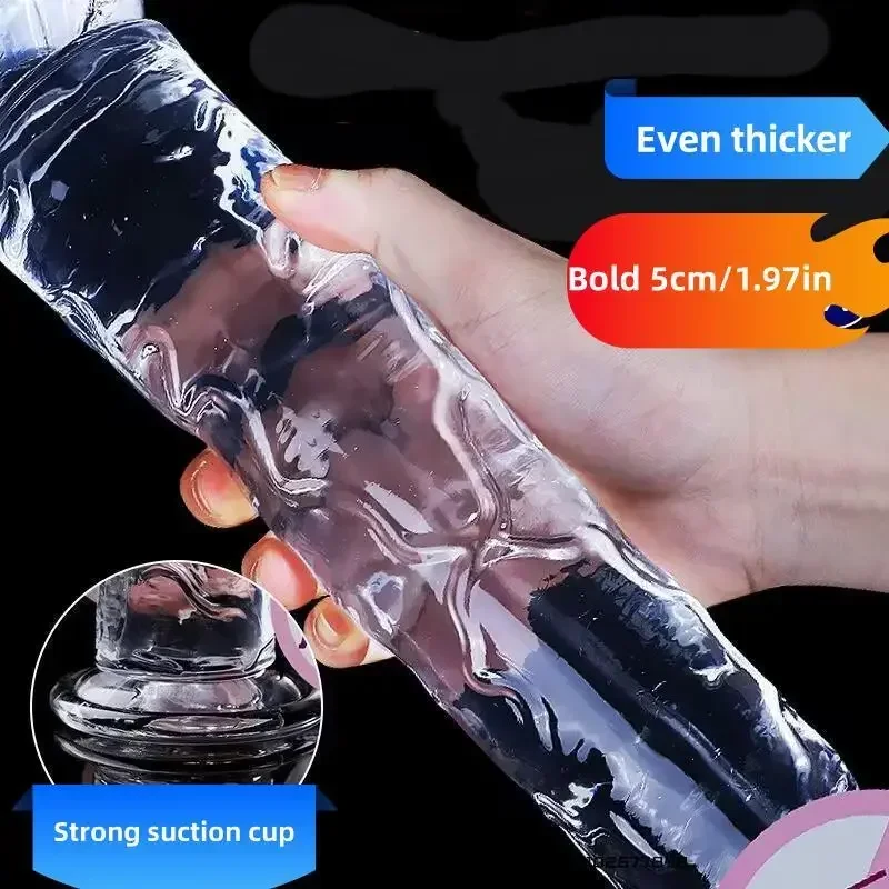 7 Sizes Realistic Clear Dildo XL Silicone Penis with Suction Cup Plugs for Women Masturbation Anal Adults Gay Sex Toys 18 G-spot