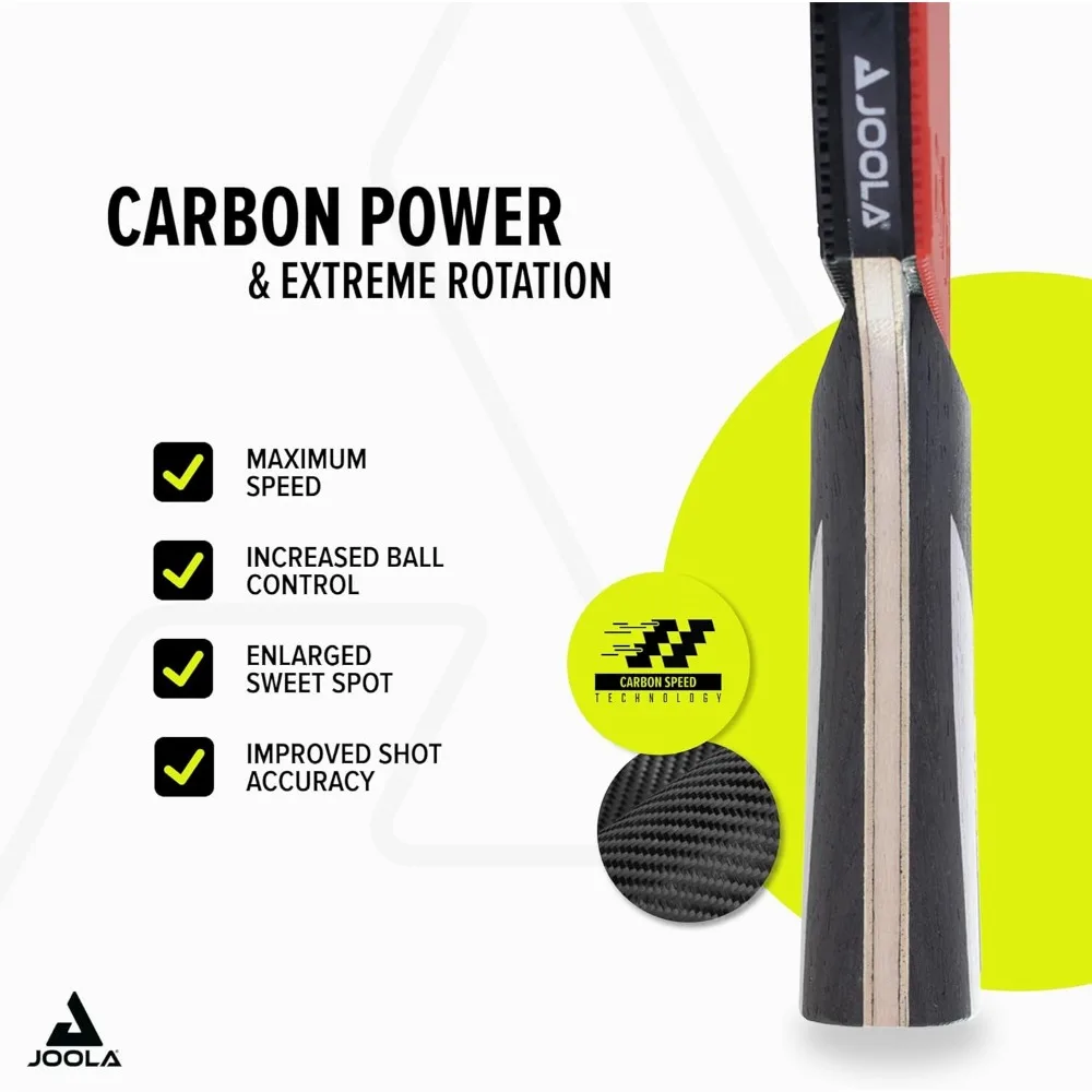 プロ仕様のITTF公認カーボン複合卓球ラケット（2.0mmスポンジ入り、競技用、黒とグレー）