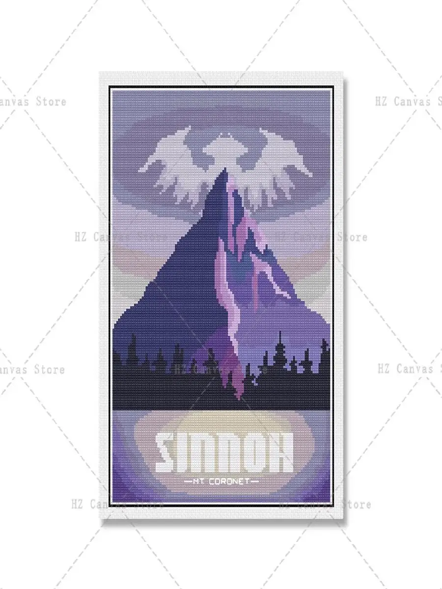 الشمال قماش الفن المشهد الحديث يطبع للجدران ديكور عبر غرزة أنماط الملصقات غرفة المعيشة المنزلي الديكور