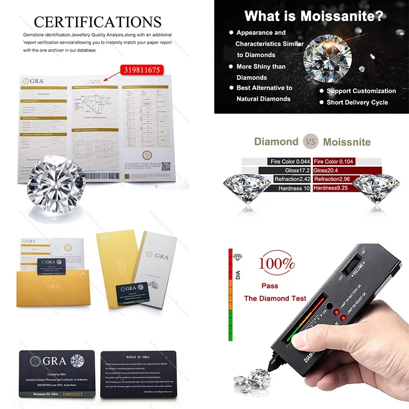 Moissanite Stone Crushed Ice Marquise Cut VVS1 D Color Loose Lab Grown Diamond with GRA Certificate Gemstones Wholesale