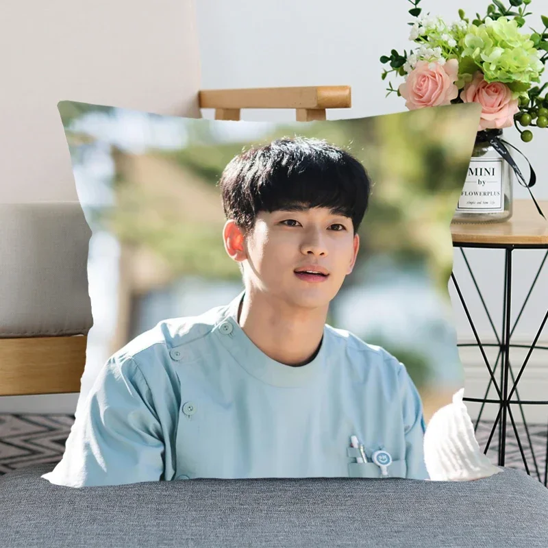 45x45cm Kim Soo Hyun Pillowcase Bedroom Home Decorative Nice Gift Pillow Cover Square Zipper Pillow Cases Satin Soft Fabric