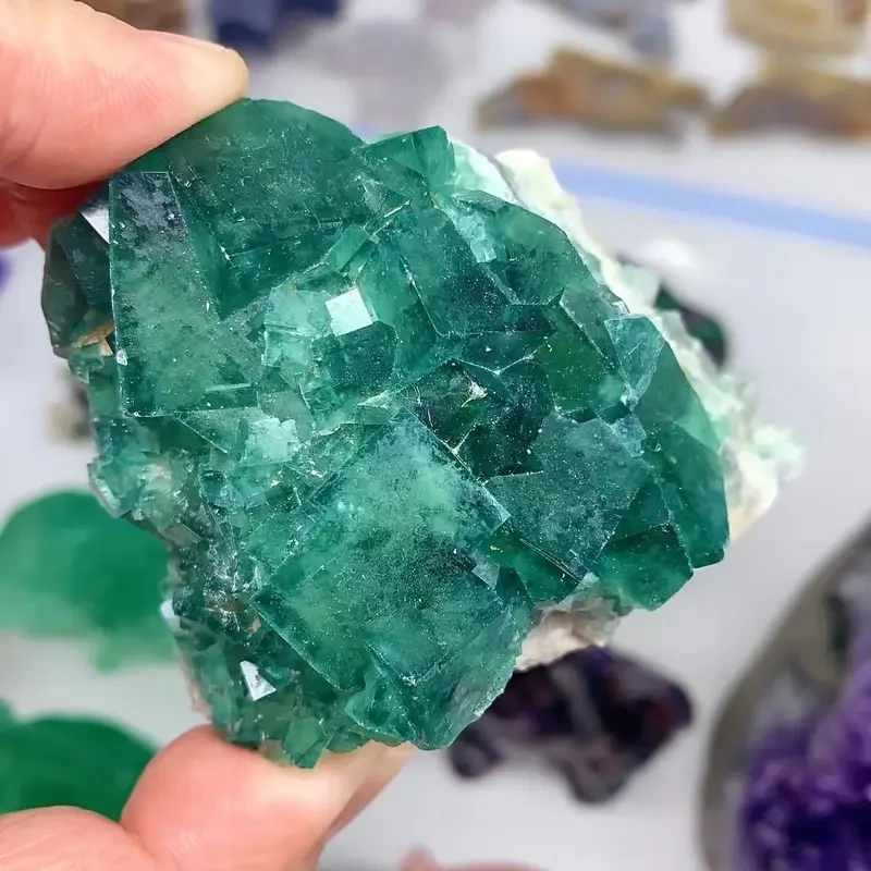 1pcNatural Green Fluorite Crystal Cluster Unique Gemstone for Jewelry, Home Office Decor, DIY Crafts Holiday Gift