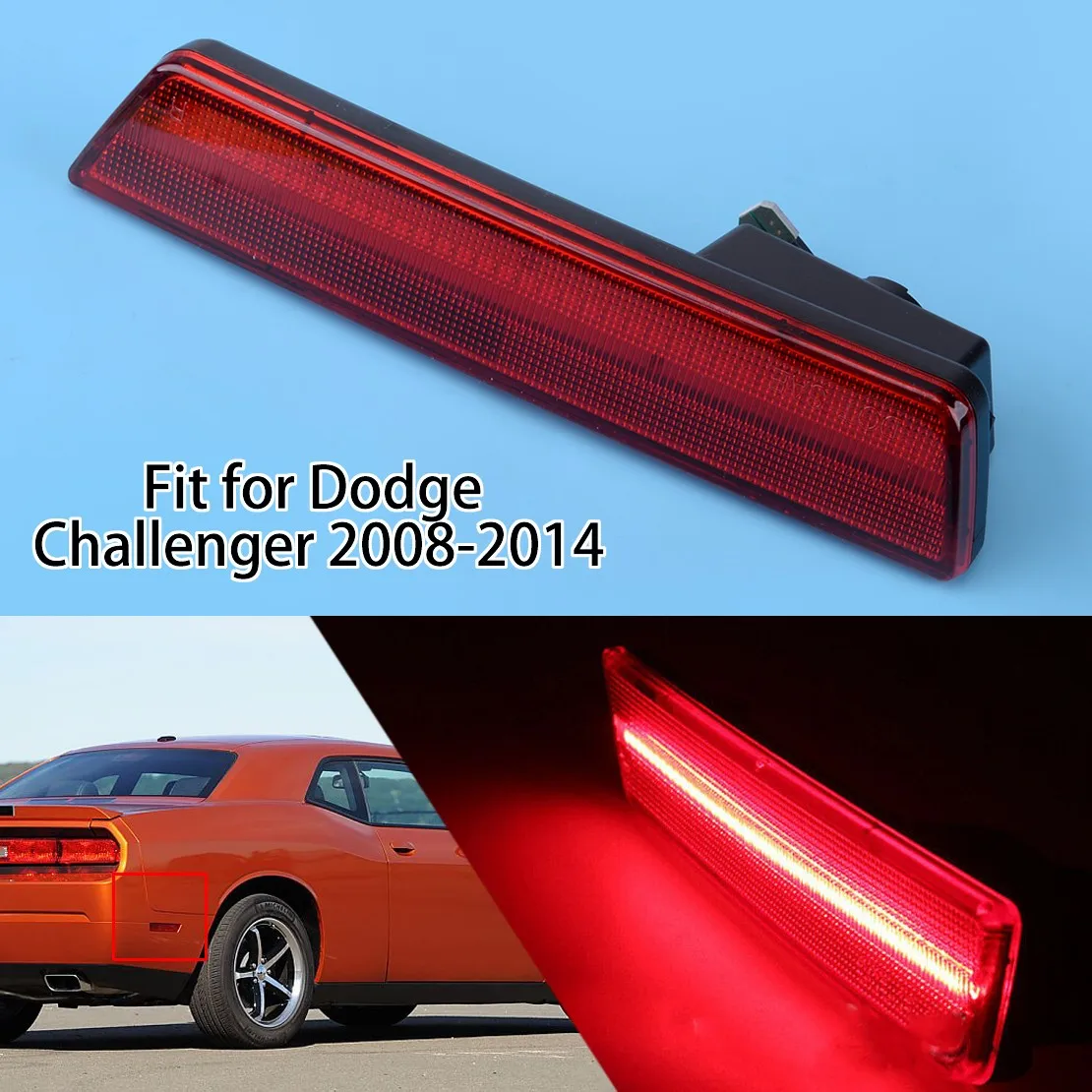 

Rear Bumper Right Side Red Marker Light Turn Signal Lamp Fit For Dodge Charger Challenger
